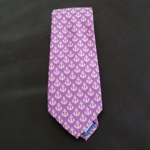 Purple nautical anchor neck tie